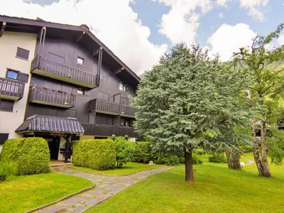 a resort with a mountain in the background at Apartment Champraz-17 by Interhome in Chamonix-Mont-Blanc