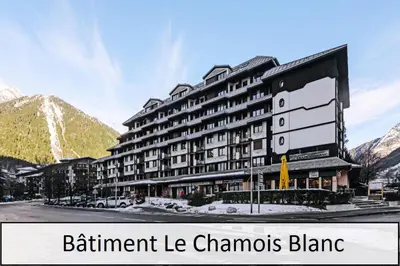a large building on a street with mountains in the background at L'Aiguille - maeva Home - Appartement 2 pièces 4 personnes Exclusive MAE-1386 in Chamonix-Mont-Blanc