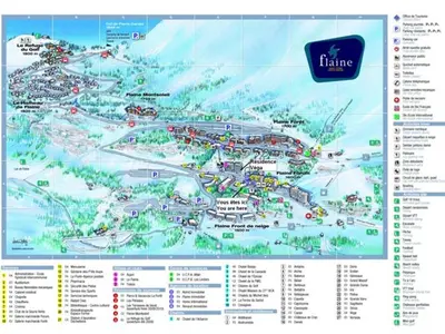 a map of the disneyland resort at Studio rénové à Flaine, proche des pistes et commerces - FR-1-425-207 in Arâches-la-Frasse