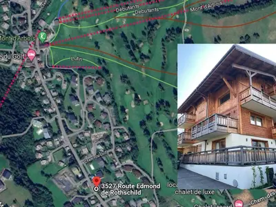 a map of a house and a map of a house at Appartement neuf avec espace bien-être, sauna et hammam - FR-1-569-188 in Megève