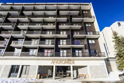 an apartment building with a sign that reads and admired at Résidence Andromède - maeva Home - Appartement 2 pièces 6 personnes Confort MAE-3514 in Flaine