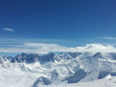 a view of a snow covered mountain range at SC316 - Duplex 8 Pers centre des Carroz in Les Carroz d'Araches