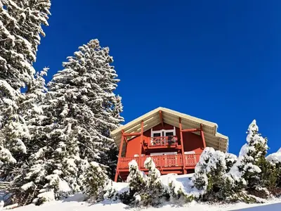 a cabin in the snow with snow covered trees at Les Chalets de Flaine Hameau - maeva Home - Chalet 4 pièces 6 personnes - Prestige MAE-3971 in Flaine