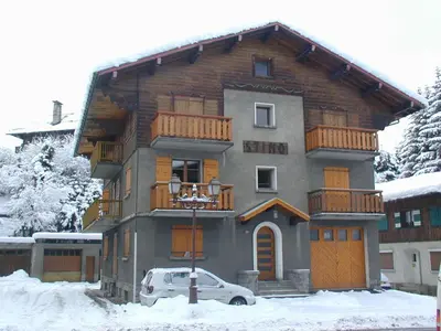 a large house with a balcony on top of it at Appartement 2 pièces avec 3 balcons et wifi à Megève Centre - FR-1-453-322 in Megève