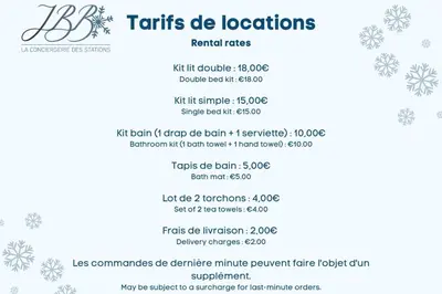 a picture of a menu of tarts de locations at Le Repère de l'Ours in Megève