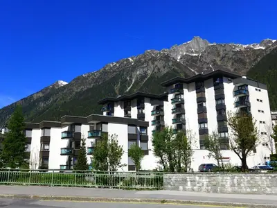 a hotel in front of a mountain at Studio L'Aiguille du Midi-8 by Interhome in Chamonix-Mont-Blanc