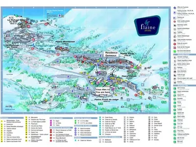 a map of the disneyland resort at Appartement confortable au centre, balcon, 6 personnes - FR-1-425-142 in Flaine