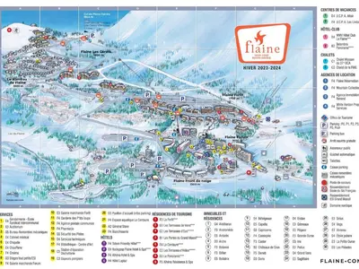 a map of the ski lift at ultimatum at Appartement lumineux au centre avec balcon et parking - FR-1-425-177 in Flaine