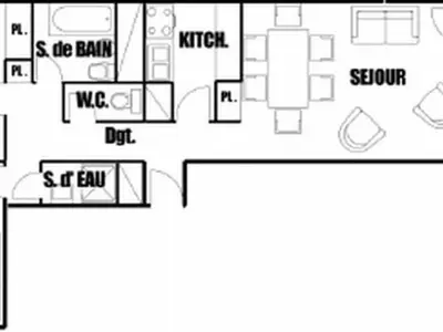 a floor plan of a house with at Appartement spacieux 8 pers, balcon sud, Flaine Forum - FR-1-687-80 in Arâches-la-Frasse