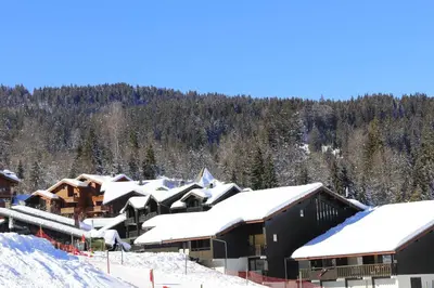 a group of buildings covered in snow at Grand Morillon- C215 Appt vue piste-4 pers in Morillon