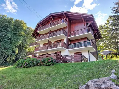 a building with balconies on the side of it at Studio La Piste B71 by Interhome in Saint-Gervais-les-Bains
